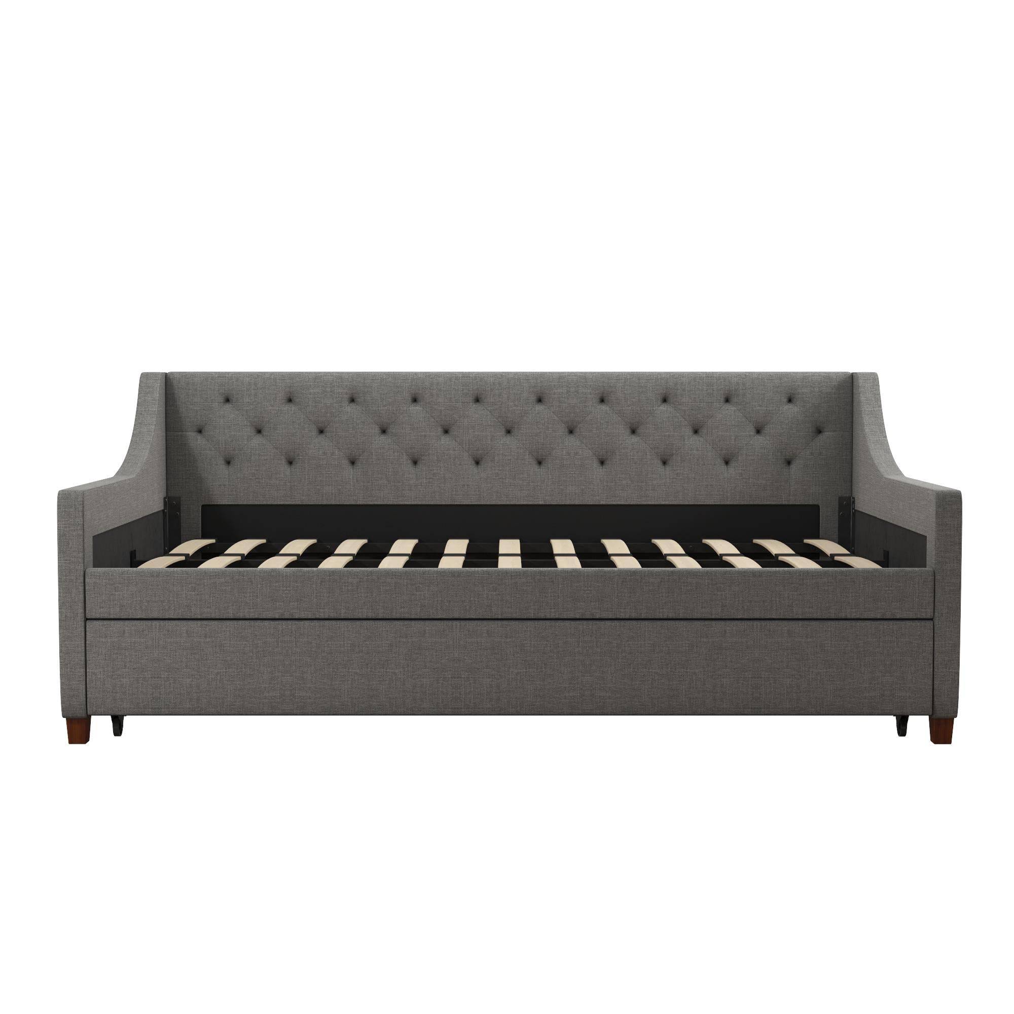 Her Majesty Single Daybed/Trundle Linen in Grey by Dorel - Price Crash Furniture