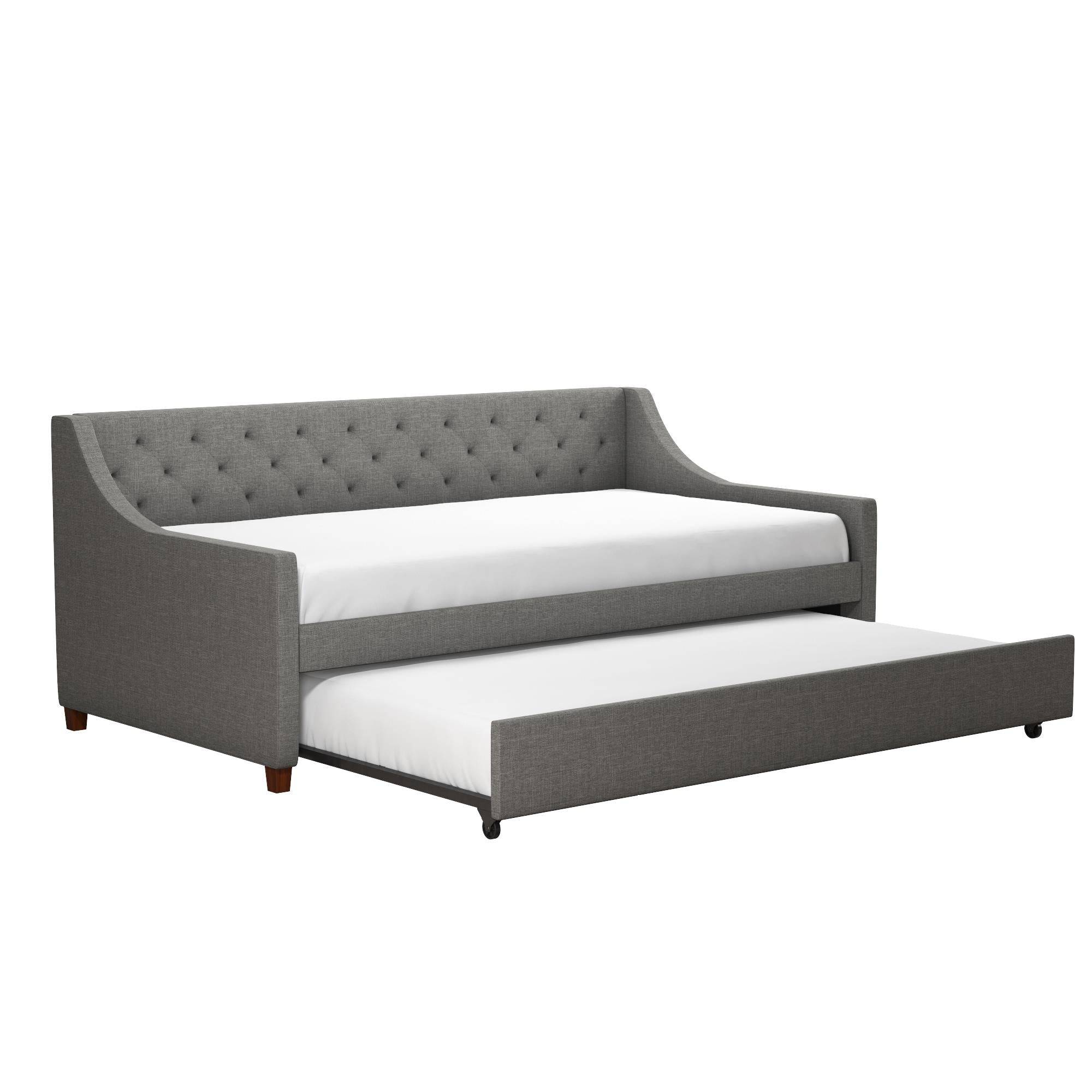 Her Majesty Single Daybed/Trundle Linen in Grey by Dorel - Price Crash Furniture