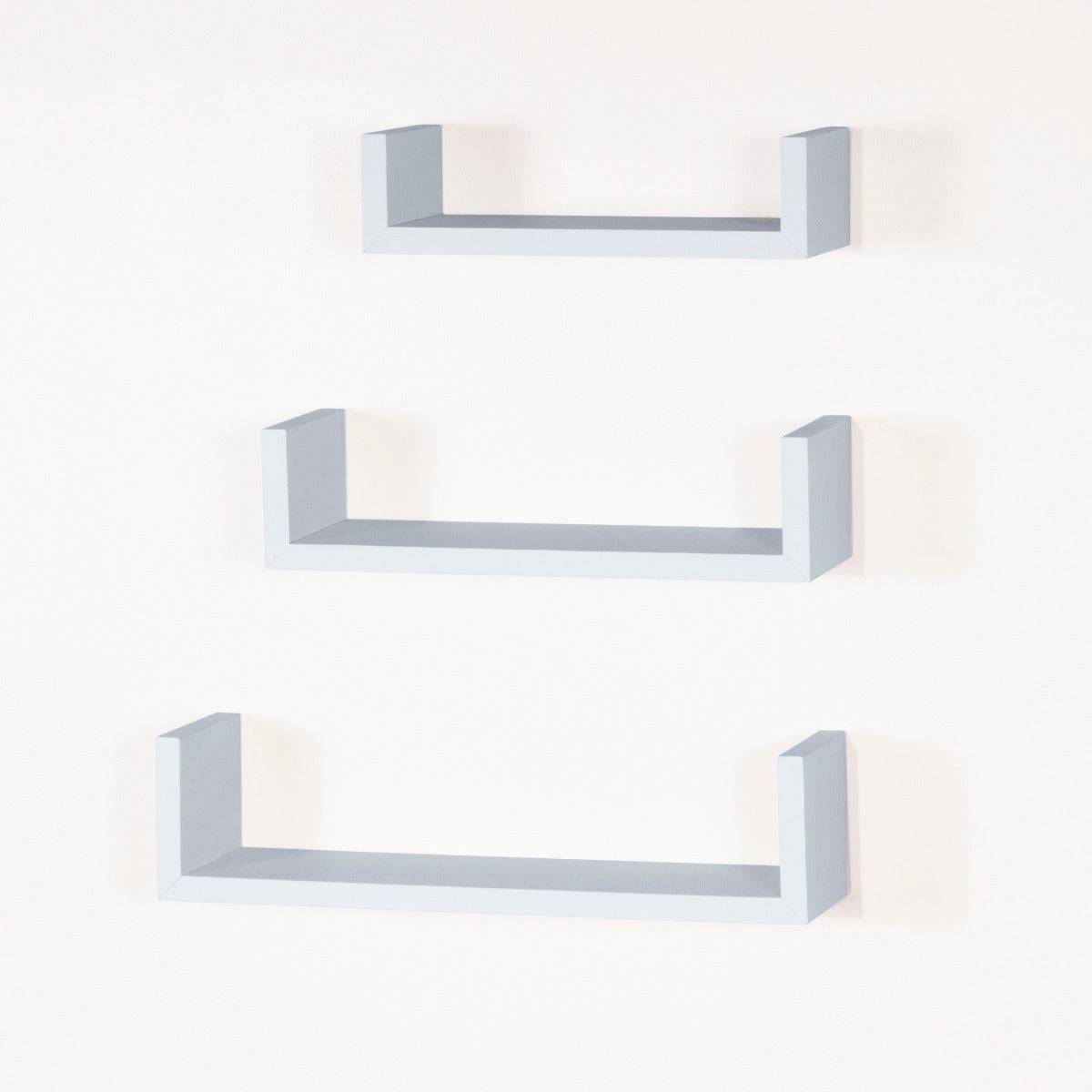 Hudson Foiled White U-shape Floating Shelf Kit by Core - Price Crash Furniture