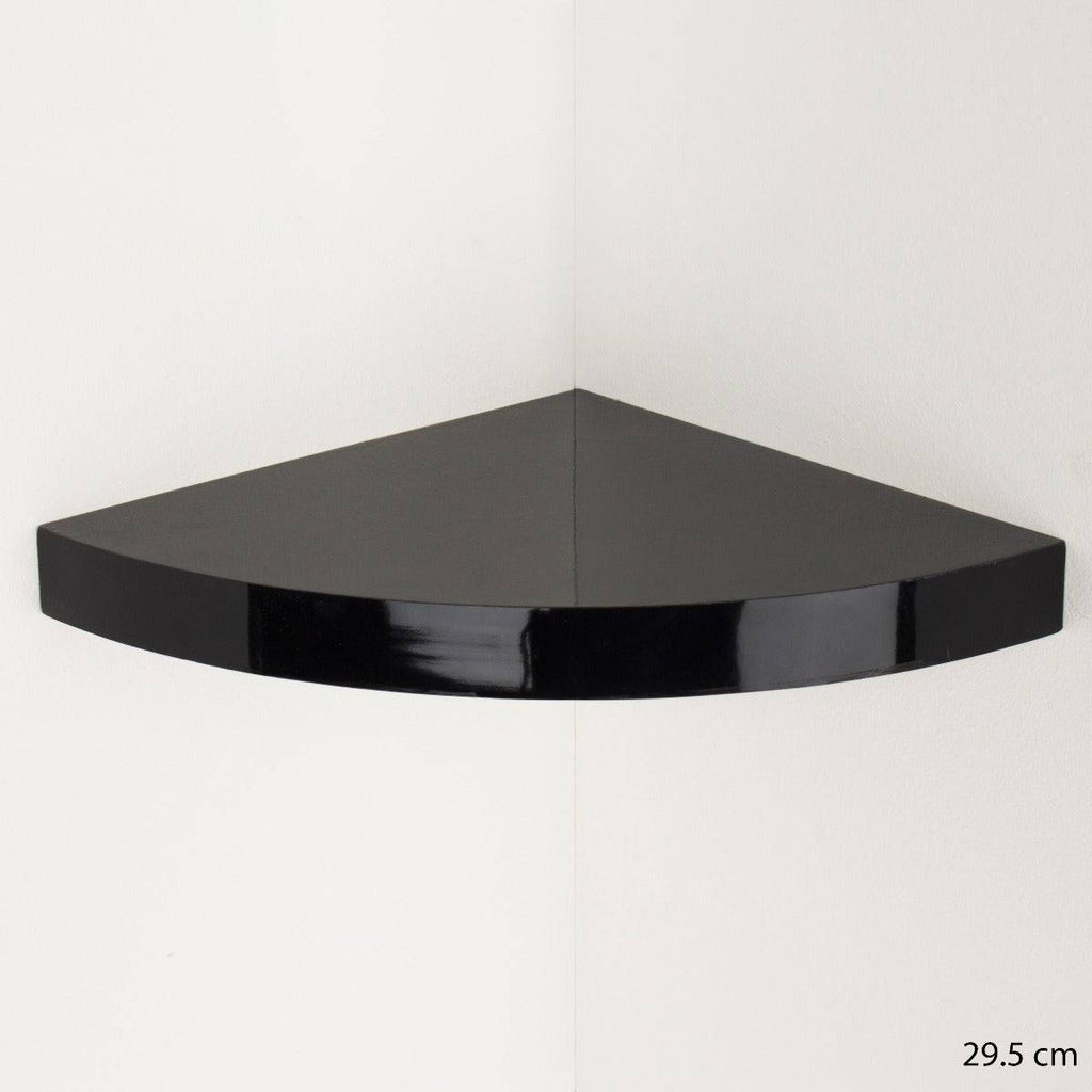 Hudson Gloss Black 29.5cm Corner Shelf Kit by Core - Price Crash Furniture