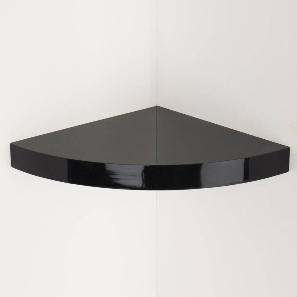 Hudson Gloss Black 29.5cm Corner Shelf Kit by Core - Price Crash Furniture