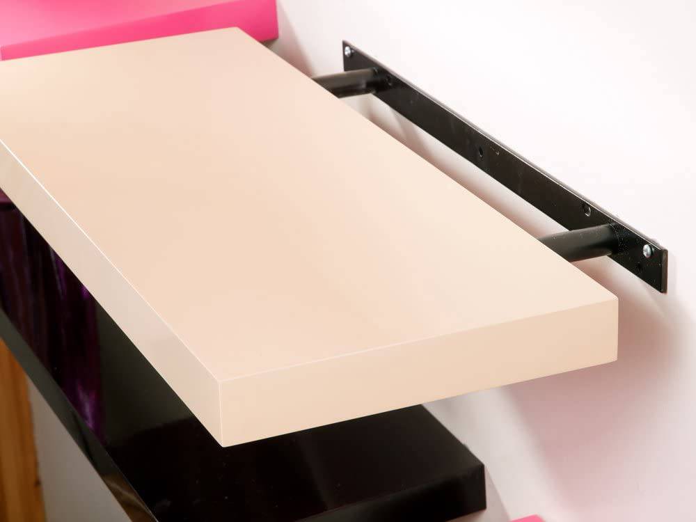 Hudson Gloss Cream 24cm Floating Shelf Kit by Core - Price Crash Furniture