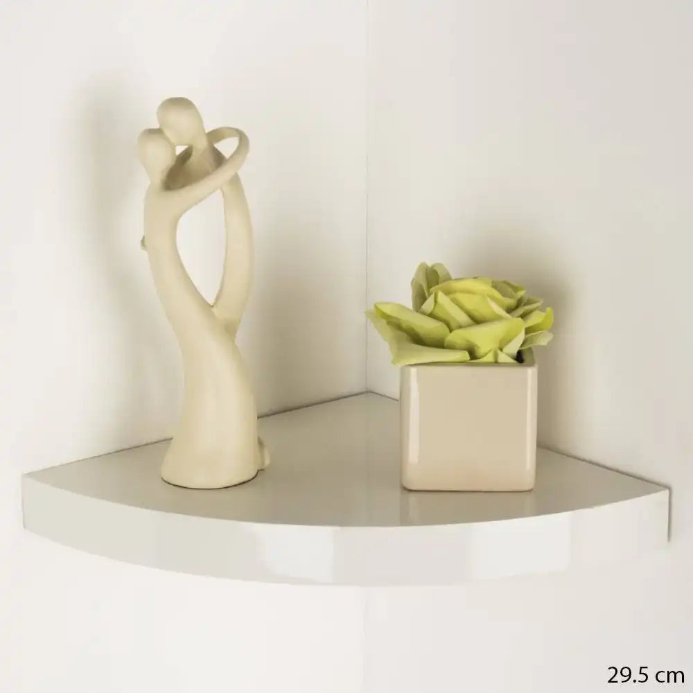 Hudson Gloss Cream 29.5cm Corner Shelf Kit by Core - Price Crash Furniture