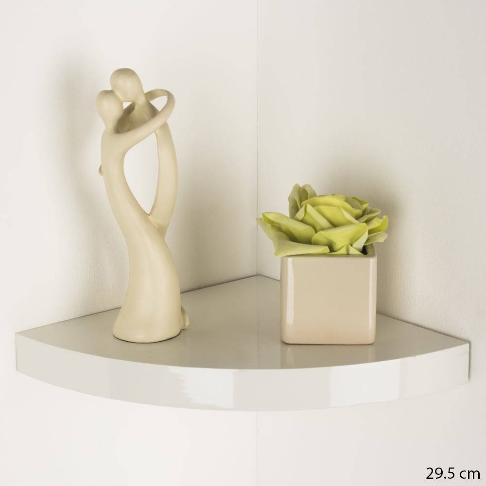 Hudson Gloss Cream 29.5cm Corner Shelf Kit by Core - Price Crash Furniture