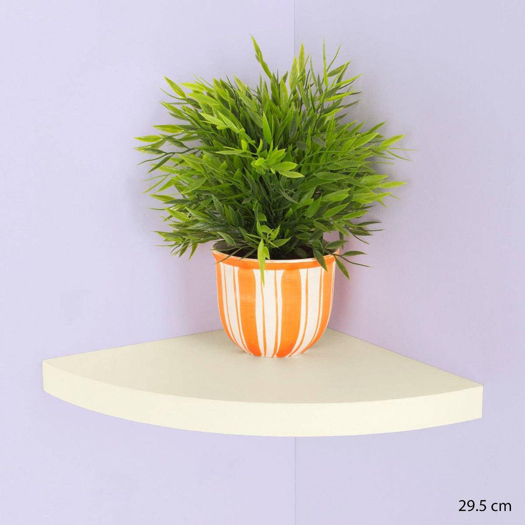 Hudson Gloss Cream 29.5cm Corner Shelf Kit by Core - Price Crash Furniture
