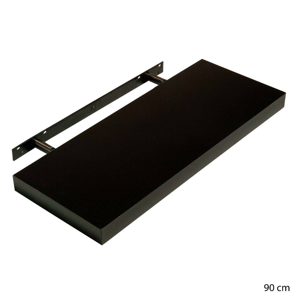 Hudson Gloss Black 60cm Floating Shelf Kit by Core - Price Crash Furniture