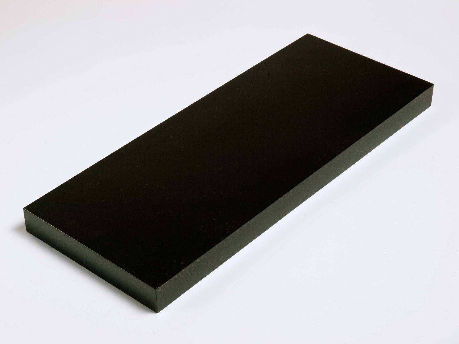 Hudson Gloss Black 90cm Floating Shelf Kit by Core - Price Crash Furniture