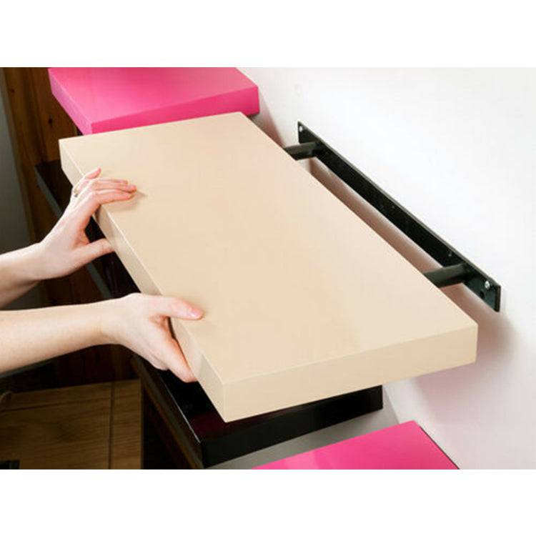 Hudson Gloss Cream 90cm Floating Shelf Kit by Core - Price Crash Furniture