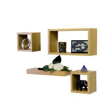 Hudson Oak Set Of 4 Mixed Shelves by Core - Price Crash Furniture