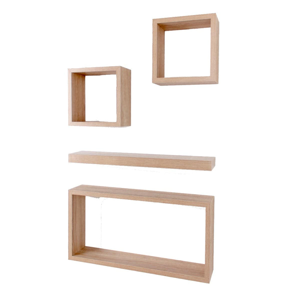 Hudson Oak Set Of 4 Mixed Shelves by Core - Price Crash Furniture