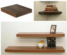 Hudson Walnut 24cm Floating Wall Shelf Kit by Core - Price Crash Furniture