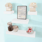 Hudson White 4 Piece Narrow Wall Shelf Set by Core - Price Crash Furniture