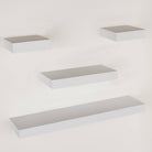 Hudson White 4 Piece Narrow Wall Shelf Set by Core - Price Crash Furniture