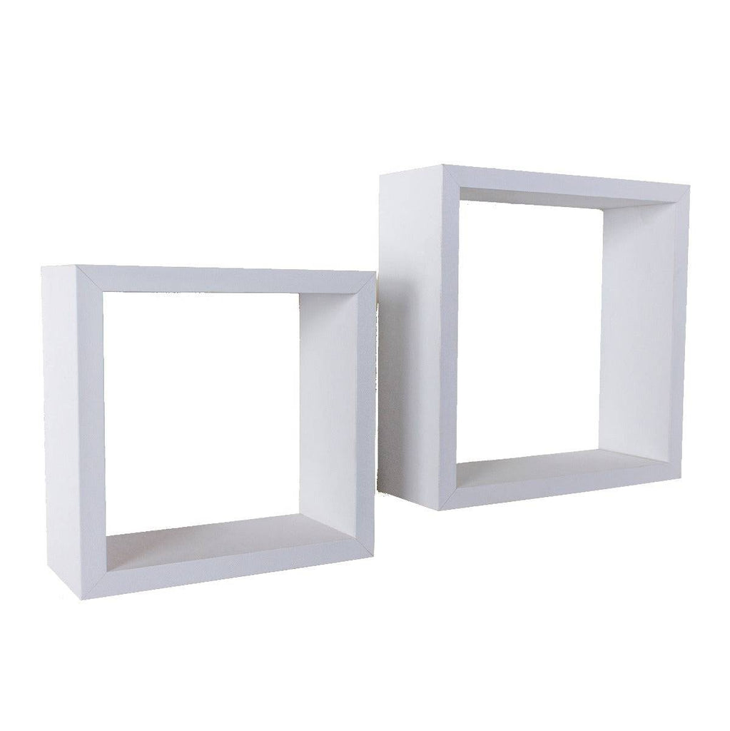 Hudson White Set Of 2 Cube Shelves by Core - Price Crash Furniture