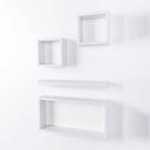 Hudson White Set Of 4 Mixed Wall Shelves by Core - Price Crash Furniture