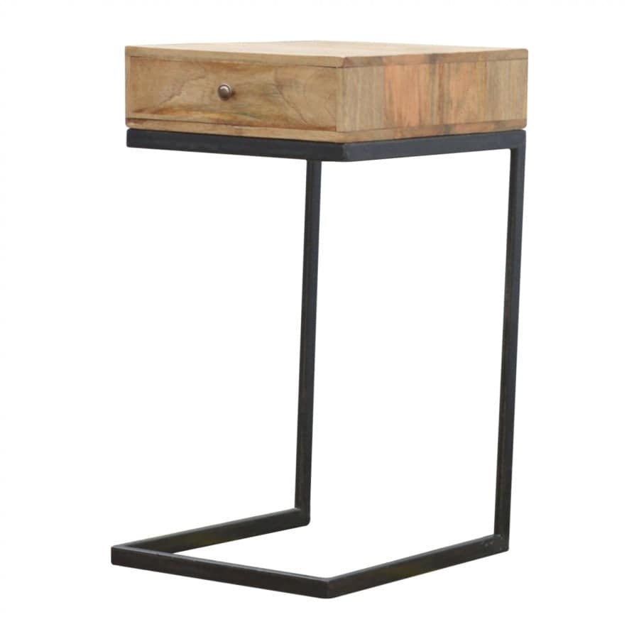 Industrial 1 Drawer Geometric Style Bedside Table - Price Crash Furniture