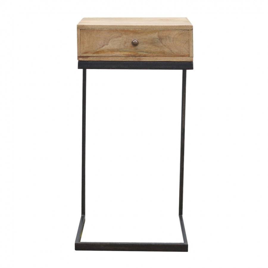 Industrial 1 Drawer Geometric Style Bedside Table - Price Crash Furniture