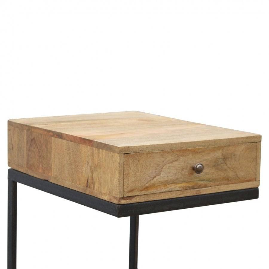 Industrial 1 Drawer Geometric Style Bedside Table - Price Crash Furniture