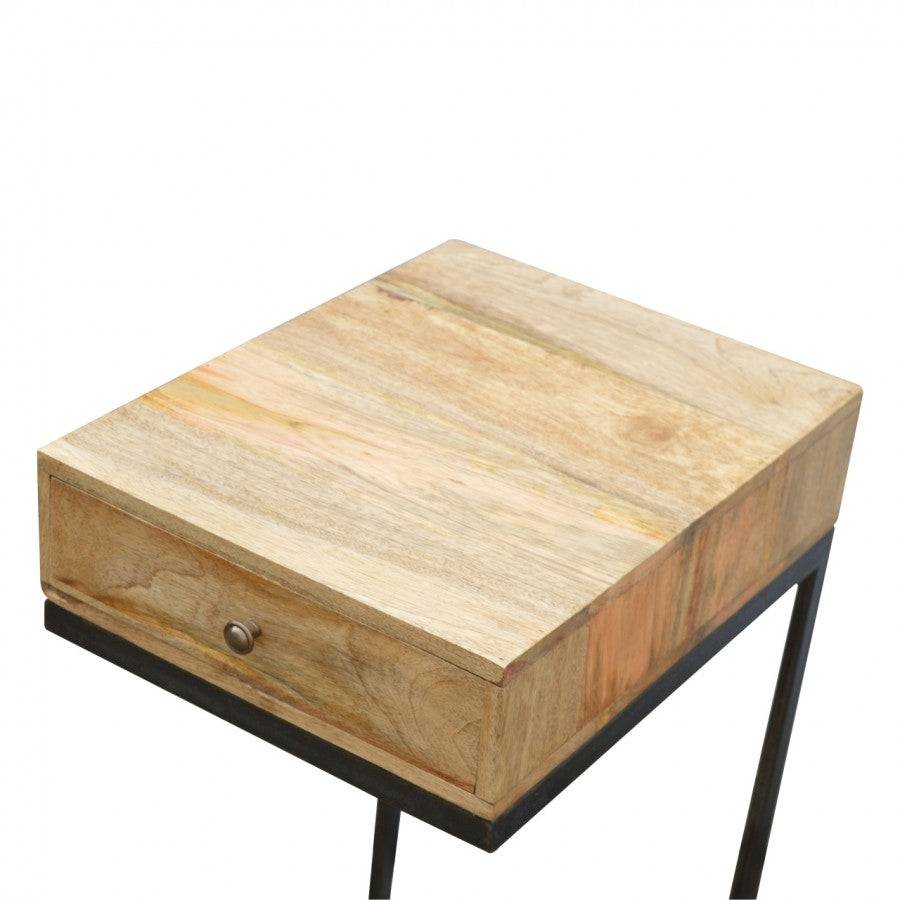 Industrial 1 Drawer Geometric Style Bedside Table - Price Crash Furniture