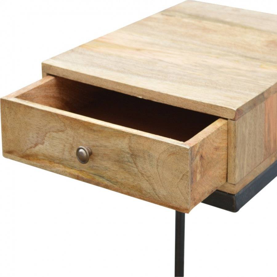 Industrial 1 Drawer Geometric Style Bedside Table - Price Crash Furniture