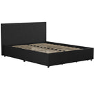 Kelly Linen Double Bed with 4 Drawer Storage - in Dark Grey by Dorel - Price Crash Furniture