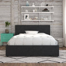 Kelly Linen Double Bed with 4 Drawer Storage - in Dark Grey by Dorel - Price Crash Furniture