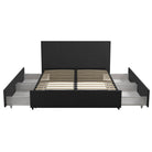 Kelly Linen Double Bed with 4 Drawer Storage - in Dark Grey by Dorel - Price Crash Furniture