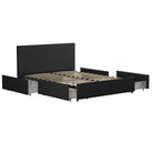 Kelly Linen Double Bed with 4 Drawer Storage - in Dark Grey by Dorel - Price Crash Furniture