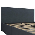 Kelly Linen Double Bed with 4 Drawer Storage - in Navy Blue by Dorel - Price Crash Furniture