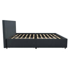 Kelly Linen Double Bed with 4 Drawer Storage - in Navy Blue by Dorel - Price Crash Furniture