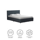 Kelly Linen Double Bed with 4 Drawer Storage - in Navy Blue by Dorel - Price Crash Furniture