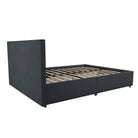 Kelly Linen Double Bed with 4 Drawer Storage - in Navy Blue by Dorel - Price Crash Furniture