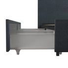 Kelly Linen Double Bed with 4 Drawer Storage - in Navy Blue by Dorel - Price Crash Furniture