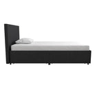 Kelly Linen Single Bed with 2 Drawer Storage - in Dark Grey by Dorel - Price Crash Furniture