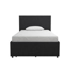 Kelly Linen Single Bed with 2 Drawer Storage - in Dark Grey by Dorel - Price Crash Furniture