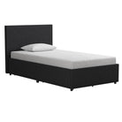 Kelly Linen Single Bed with 2 Drawer Storage - in Dark Grey by Dorel - Price Crash Furniture