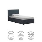 Kelly Linen Single Bed with 2 Drawer Storage - in Navy Blue by Dorel - Price Crash Furniture