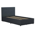 Kelly Linen Single Bed with 2 Drawer Storage - in Navy Blue by Dorel - Price Crash Furniture