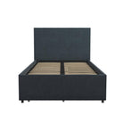 Kelly Linen Single Bed with 2 Drawer Storage - in Navy Blue by Dorel - Price Crash Furniture