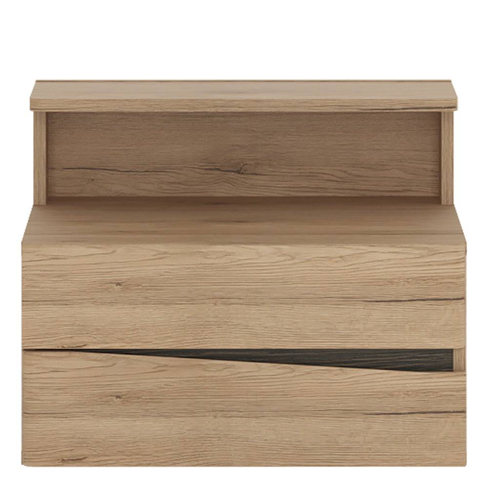 Kensington 2 Drawer Bedside Cabinet LH Drawer in Oak - Price Crash Furniture