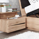 Kensington 2 Drawer Bedside Cabinet LH Drawer in Oak - Price Crash Furniture