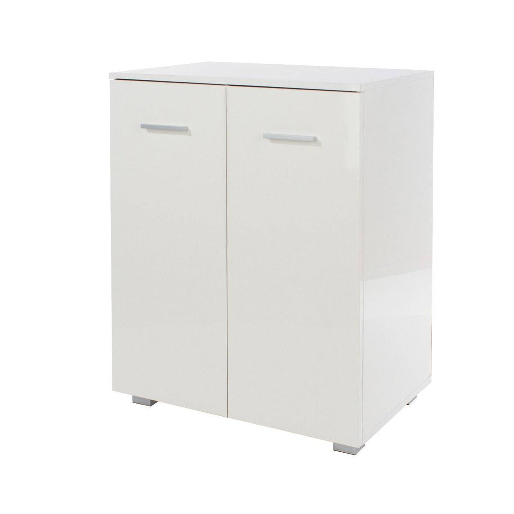 Lido - White high gloss 2 door compact sideboard - Price Crash Furniture