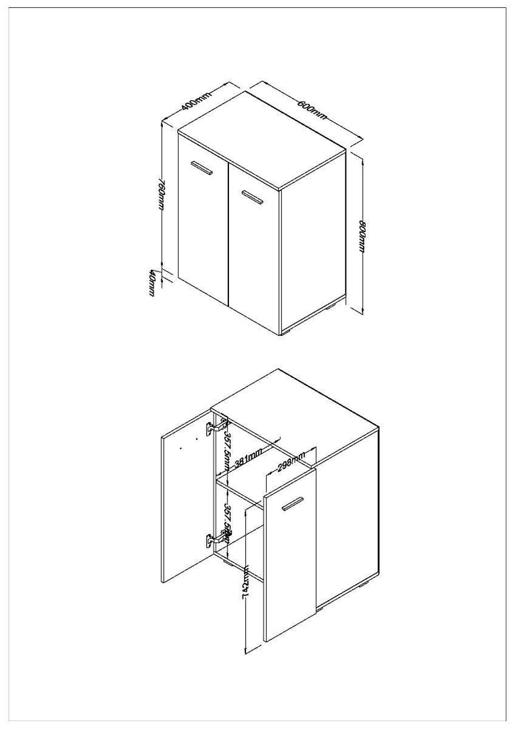 Lido - White high gloss 2 door compact sideboard - Price Crash Furniture