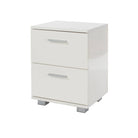 Lido - White high gloss 2 drawer compact bedside cabinet - Price Crash Furniture