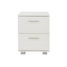 Lido - White high gloss 2 drawer compact bedside cabinet - Price Crash Furniture