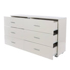 Lido - White high gloss 3+3 compact chest of drawers - Price Crash Furniture