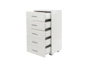 Lido - White high gloss 5 narrow compact chest of drawers - Price Crash Furniture