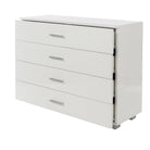 Lido - White high gloss compact 4 drawer chest - Price Crash Furniture