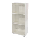 Lido - White high gloss low narrow bookcase - Price Crash Furniture