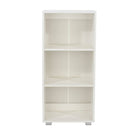 Lido - White high gloss low narrow bookcase - Price Crash Furniture